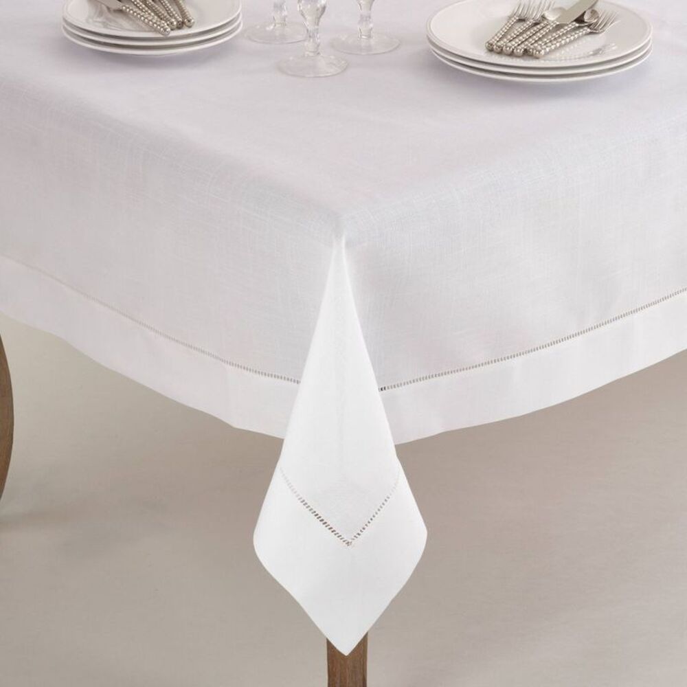Open Box - Saro Lifestyle - 60"x60" Square Tablecloth with Hemstitc White